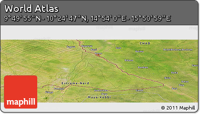 Satellite Panoramic Map of the Area around 10° 7' 21" N, 15° 22' 30" E