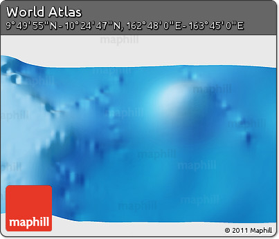 Physical 3D Map of the Area around 10° 7' 21" N, 163° 16' 30" E