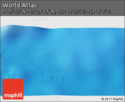 Physical 3D Map of the Area around 10° 7' 21" N, 166° 40' 30" E