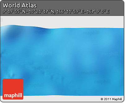 Physical 3D Map of the Area around 10° 7' 21" N, 166° 40' 30" E