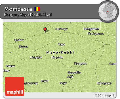 Physical Panoramic Map of Mombassa