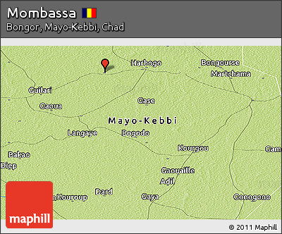 Physical Panoramic Map of Mombassa