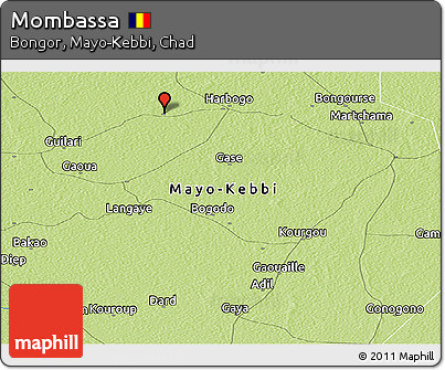 Physical Panoramic Map of Mombassa