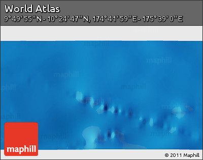 Physical 3D Map of the Area around 10° 7' 21" N, 175° 10' 30" E