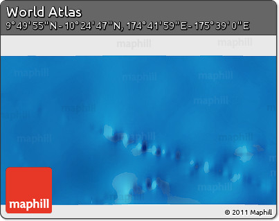 Physical 3D Map of the Area around 10° 7' 21" N, 175° 10' 30" E