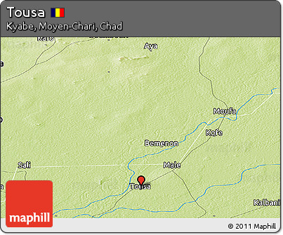 Physical Panoramic Map of Tousa