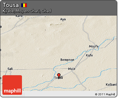 Shaded Relief Panoramic Map of Tousa