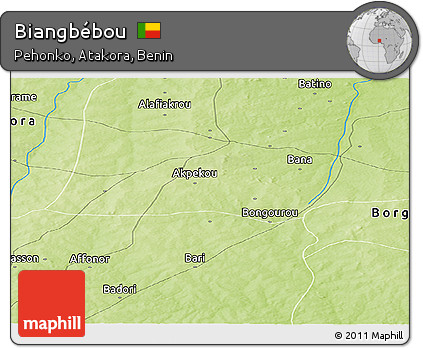Physical Panoramic Map of Biangbébou