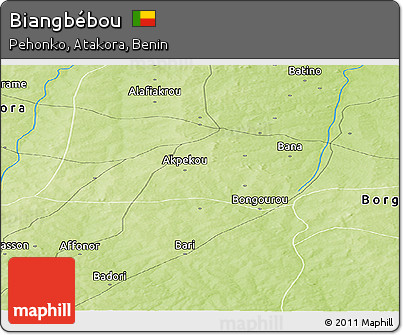 Physical Panoramic Map of Biangbébou