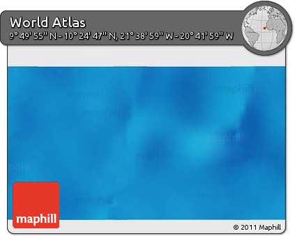 Physical 3D Map of the Area around 10° 7' 21" N, 21° 10' 29" W