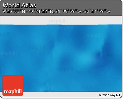 Physical 3D Map of the Area around 10° 7' 21" N, 21° 10' 29" W