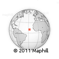 Outline Map of the Area around 10° 7' 21" N, 27° 7' 30" W, rectangular outline