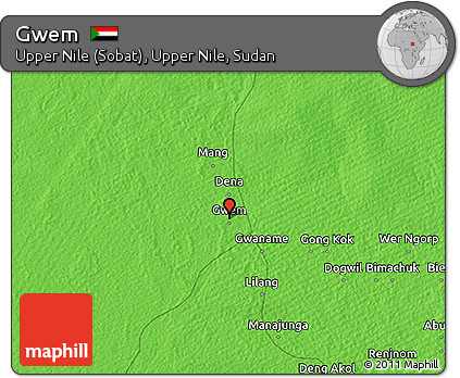 Political 3D Map of Gwem