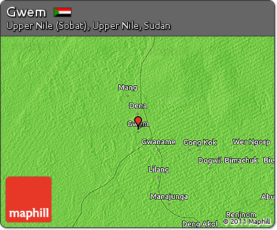 Political 3D Map of Gwem