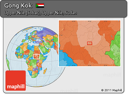 Political Location Map of Gong Kok