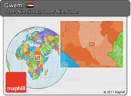 Political Location Map of Gwem