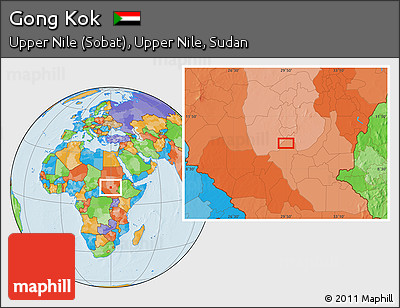 Political Location Map of Gong Kok