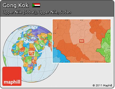 Political Location Map of Gong Kok