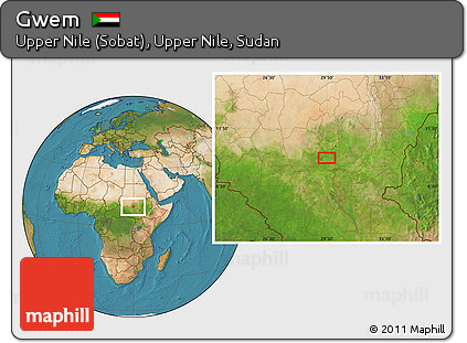 Satellite Location Map of Gwem