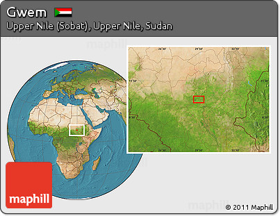 Satellite Location Map of Gwem