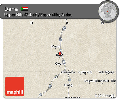 Shaded Relief Map of Dena