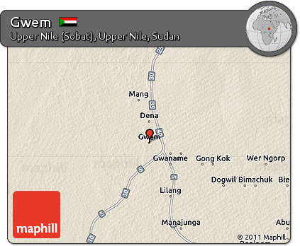 Shaded Relief Map of Gwem