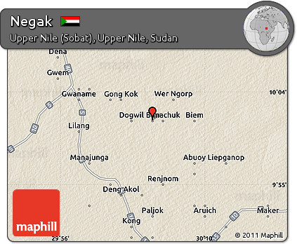 Shaded Relief Map of Negak