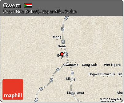 Shaded Relief Map of Gwem