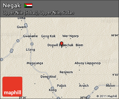 Shaded Relief Map of Negak