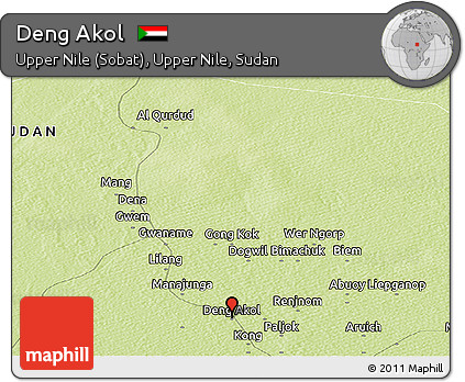 Physical Panoramic Map of Deng Akol