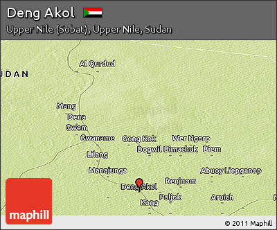 Physical Panoramic Map of Deng Akol