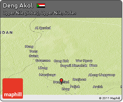 Physical Panoramic Map of Deng Akol