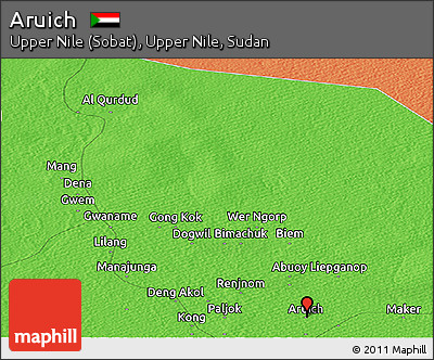 Political Panoramic Map of Aruich