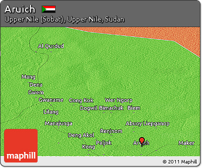 Political Panoramic Map of Aruich
