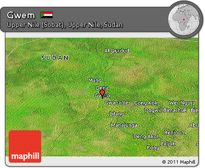 Satellite Panoramic Map of Gwem