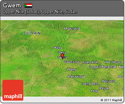 Satellite Panoramic Map of Gwem