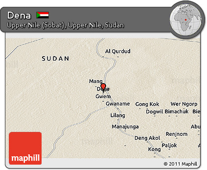 Shaded Relief Panoramic Map of Dena