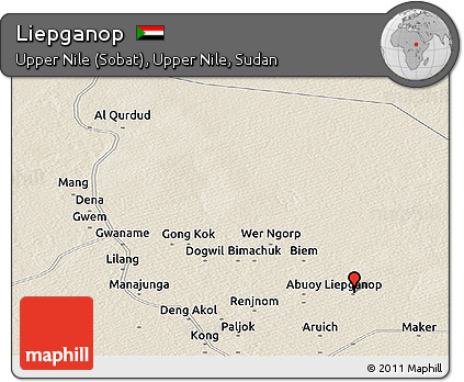 Shaded Relief Panoramic Map of Liepganop