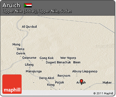 Shaded Relief Panoramic Map of Aruich