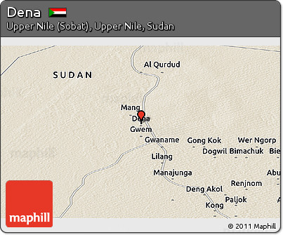 Shaded Relief Panoramic Map of Dena