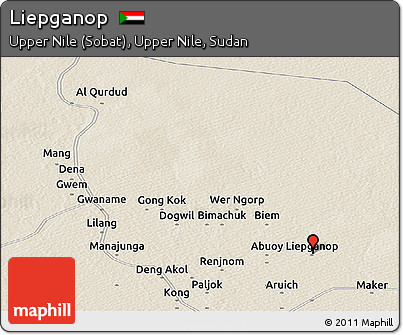Shaded Relief Panoramic Map of Liepganop