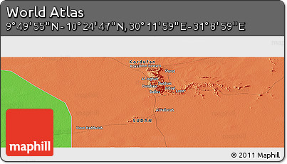 Political Panoramic Map of the Area around 10° 7' 21" N, 30° 40' 29" E