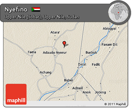 Shaded Relief 3D Map of Nyefino