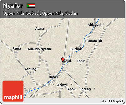 Shaded Relief 3D Map of Nyafer