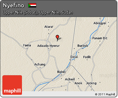 Shaded Relief 3D Map of Nyefino