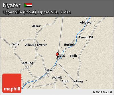Shaded Relief 3D Map of Nyafer