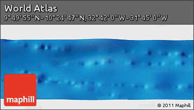 Physical Panoramic Map of the Area around 10° 7' 21" N, 32° 13' 30" W