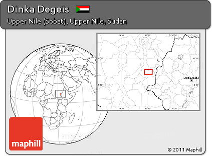 Blank Location Map of Dinka Degeis