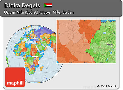 Political Location Map of Dinka Degeis