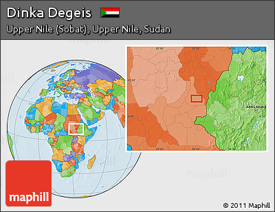Political Location Map of Dinka Degeis